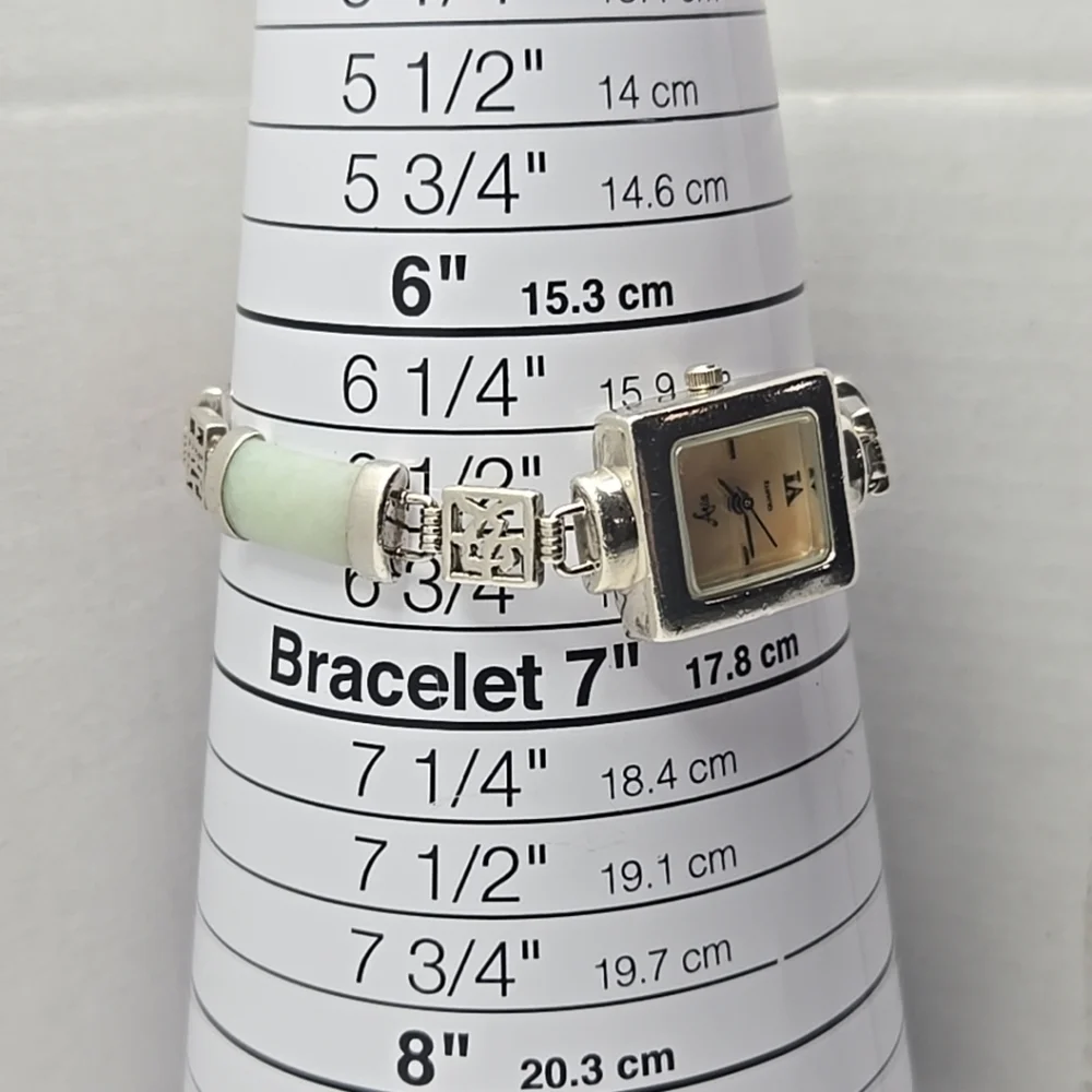 Womens Vintage Aria 925 Sterling Silver Multicolor Gemstone Watch New Battery